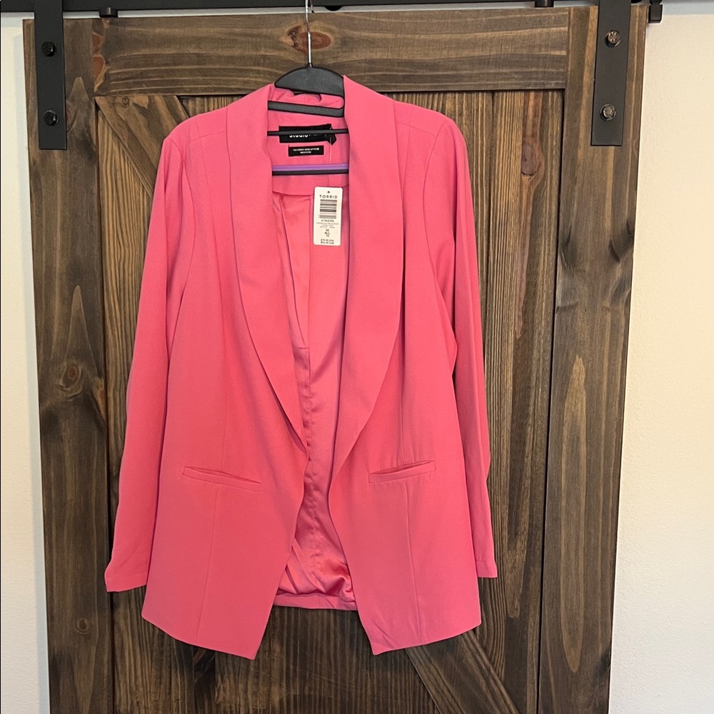 Spring Pink Blazer Torrid size 00 new with tags lined working pockets